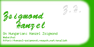 zsigmond hanzel business card